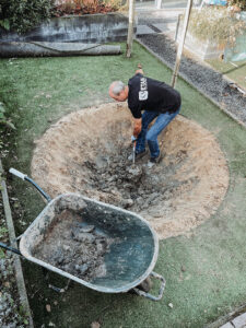 Trampoline in de grond